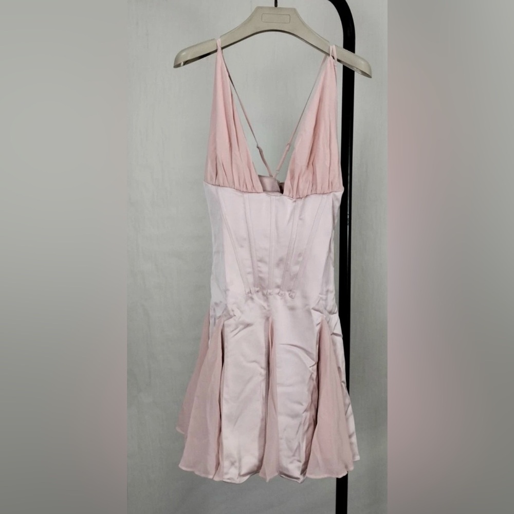 HOUSE OF CB 'Samida' Pink Satin Corset Mini Dress/Size S-US 4-6 $269 - Picture 9 of 10